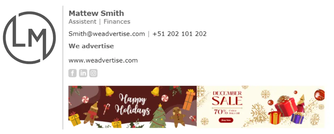 email christmas signature inspiration with banners