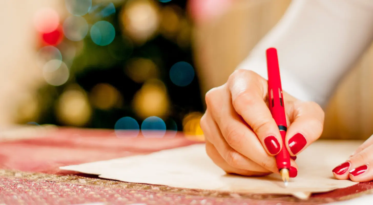 Writing letters during Christmas time